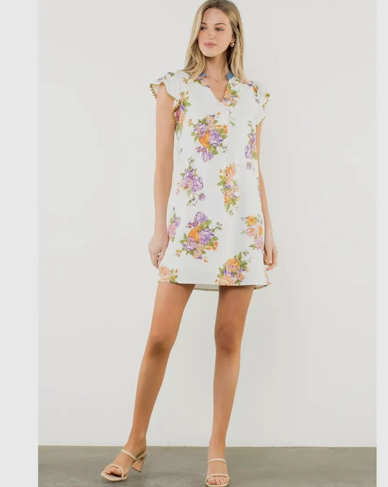 Pom Trim Dress