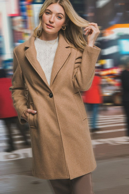 Notched Lapel Coat