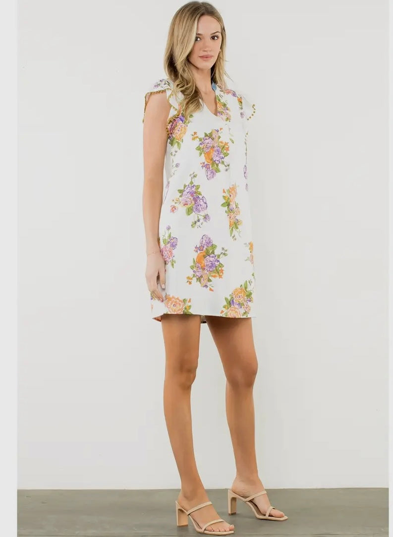 Pom Trim Dress