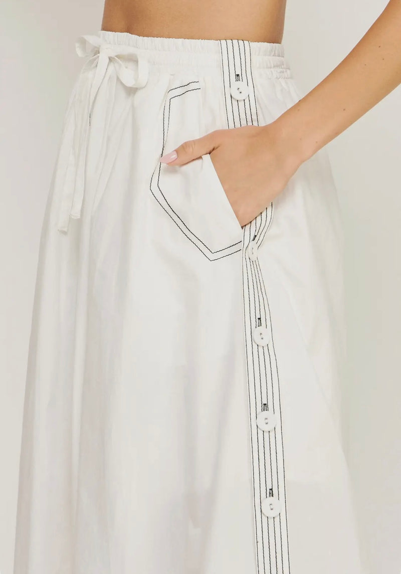 Relaxed Cotton Midi Skirt