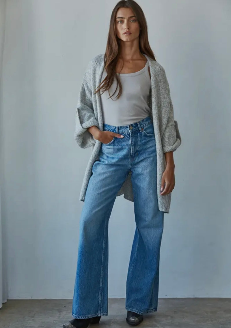 Folded Sleeve Cardigan