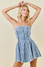 Denim Godet Mini Dress