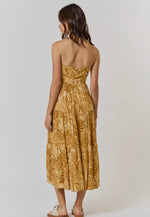 Front Tie Strapless Maxi Dress