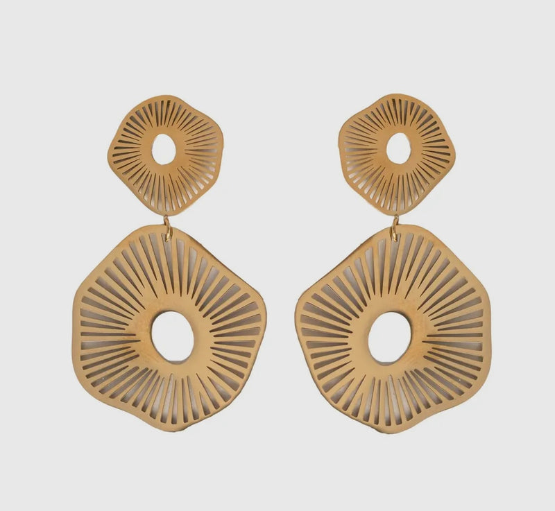 Gold Anemone Statement Earrings