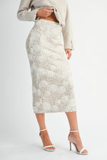 Sequin Floral Midi Skirt