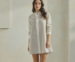 Pinstripe Pleated Dress