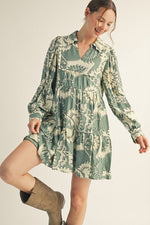 Ric Rac Accent Floral Dress