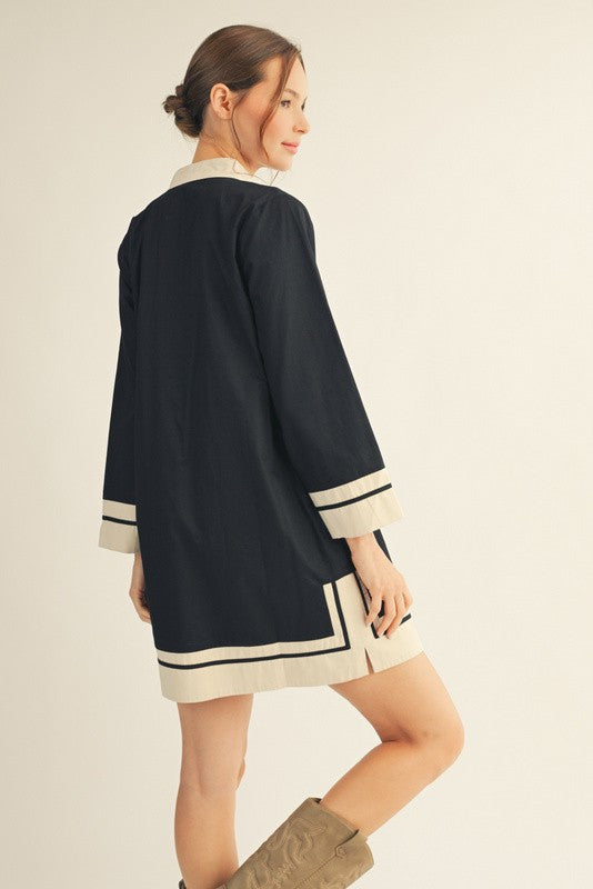 Contrast Edge Shift Dress
