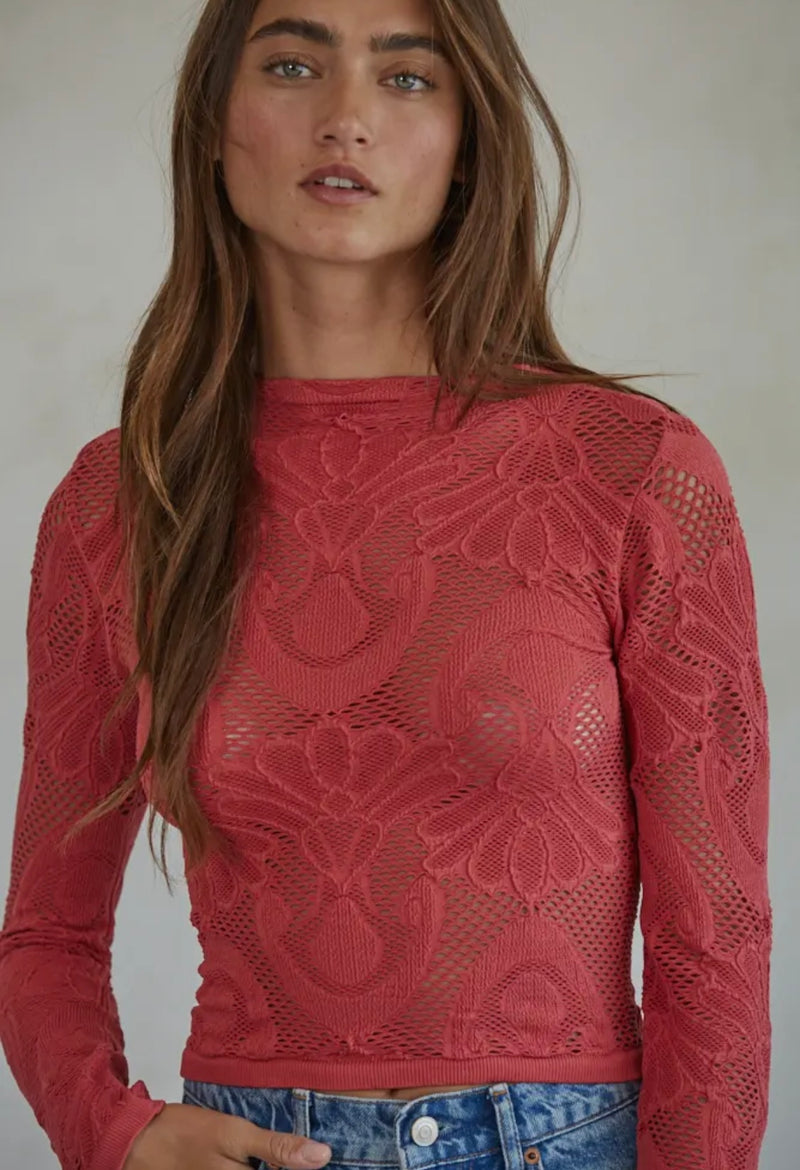 Jacquard Fishnet Layering Top