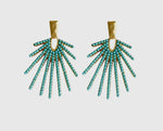 Turquoise Sunburst Statement Drop Earrings
