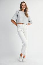 Elbow Sleeve Crop Cardigan