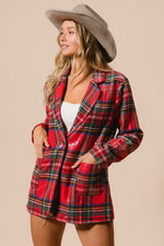 Plaid Sequin Patch Jacket