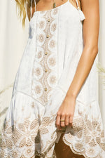 Embroidery Mini Dress