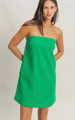 Sand Washed Strapless Mini Dress