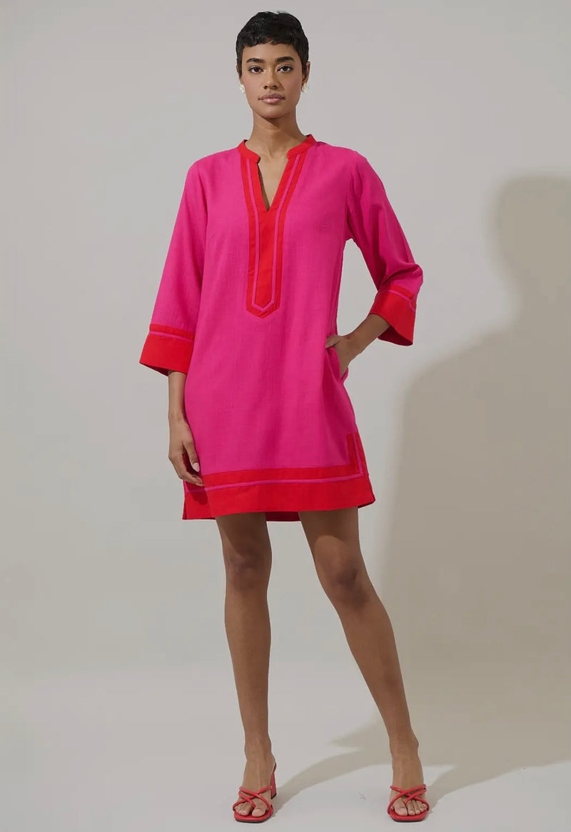 Allie Shift Linen Mini Dress