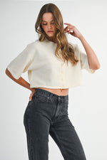 Elbow Sleeve Crop Cardigan