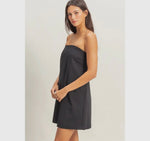 Sand Washed Strapless Mini Dress