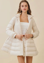 Quilted Bodice Puffer Coat
