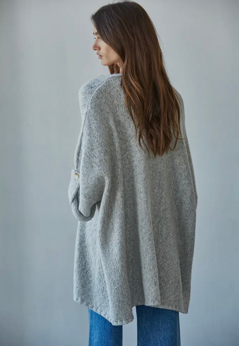 Folded Sleeve Cardigan