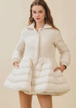 Quilted Bodice Puffer Coat