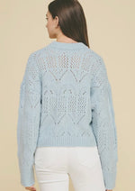 Solid Eyelet Detail Sweater