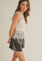 Lace with Corset Sleeveless Top