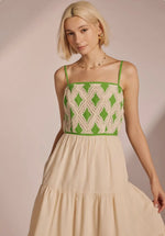 Contrast Diamond Midi Dress