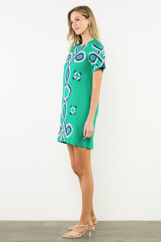 Embroidered Mini Dress
