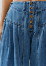 Front Button Down Flare Jeans