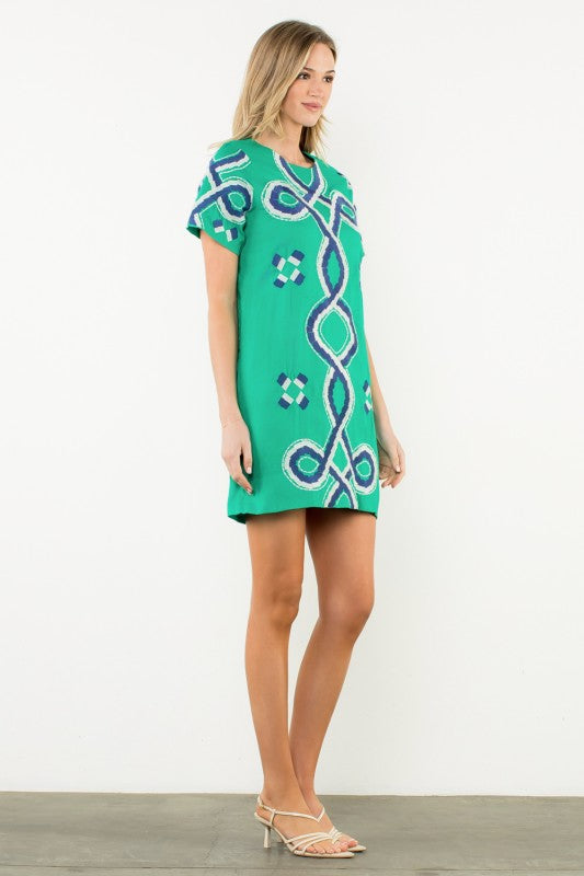 Embroidered Mini Dress