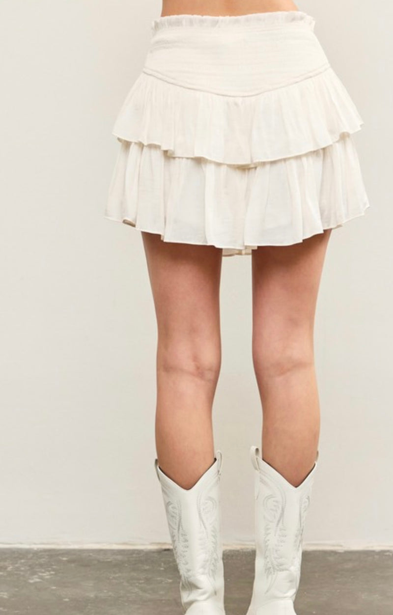 Ruffle Mini Skirt with Shorts