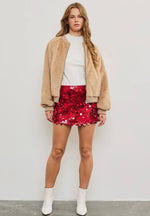 Faux Fur Zip-Up Jacket