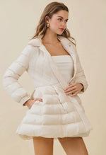 Quilted Bodice Puffer Coat