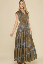 Print Tiered Maxi Dress