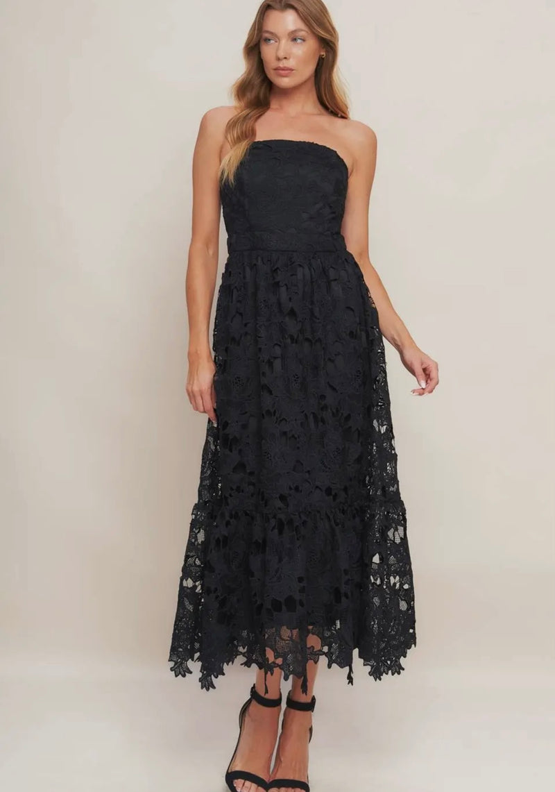 Woven Lace Midi Dress