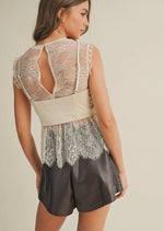 Lace with Corset Sleeveless Top