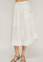 Relaxed Cotton Midi Skirt