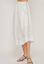 Relaxed Cotton Midi Skirt
