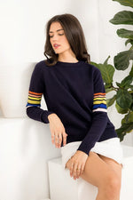 Stripe Sleeve Knit Sweater