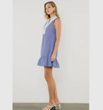 Contrast Collar V-Neck Dress