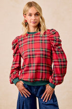 Poppy Plaid Top