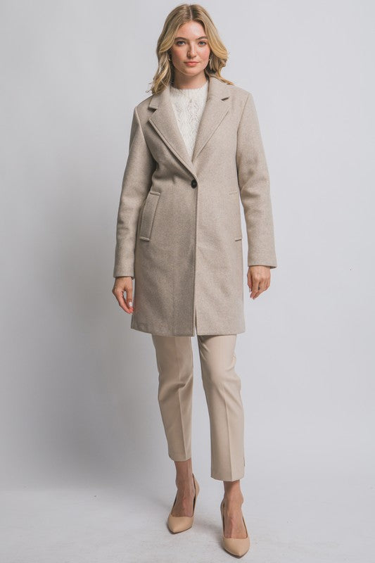Notched Lapel Coat