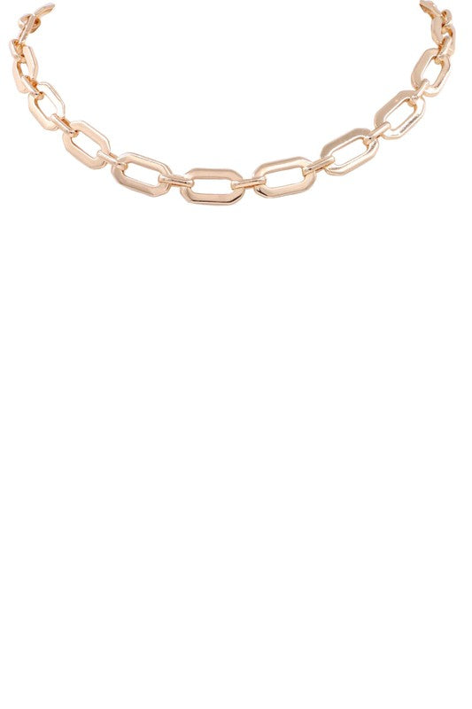Metal Chain Ring Necklace