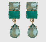 Amalfi Turquoise Ombre Gem Drop Statement Earrings