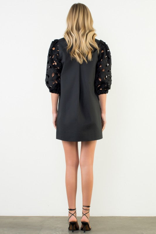 Eyelet Short Sleeve Dress