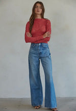 Jacquard Fishnet Layering Top