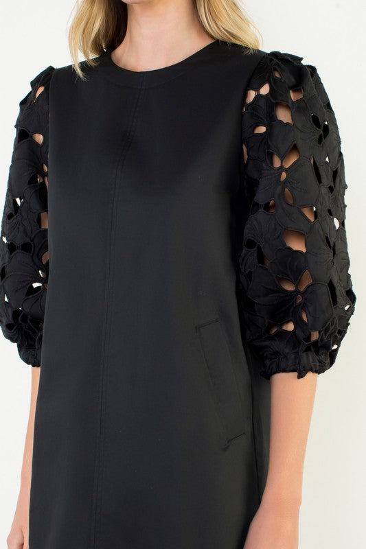 Eyelet Short Sleeve Dress