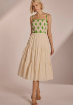 Contrast Diamond Midi Dress