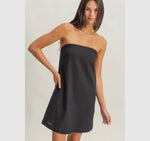 Sand Washed Strapless Mini Dress