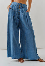 Front Button Down Flare Jeans